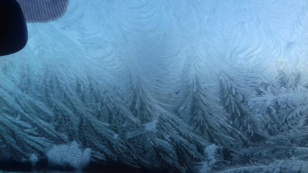 Winter is here. My windscreen this morning