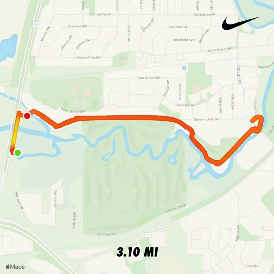 Walking Path by the Golf Course. 5K time 47:09