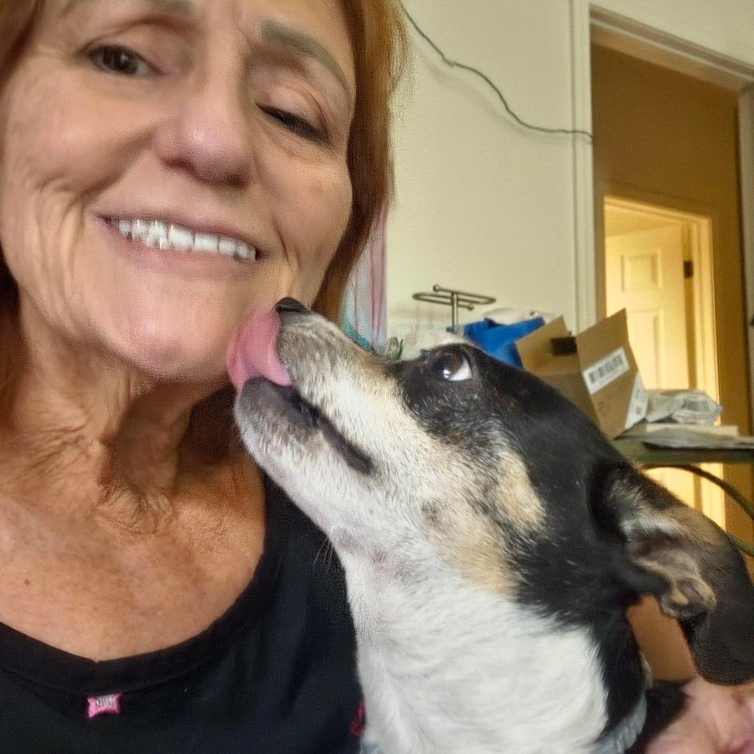 Gracie stole a kiss... she's happy too