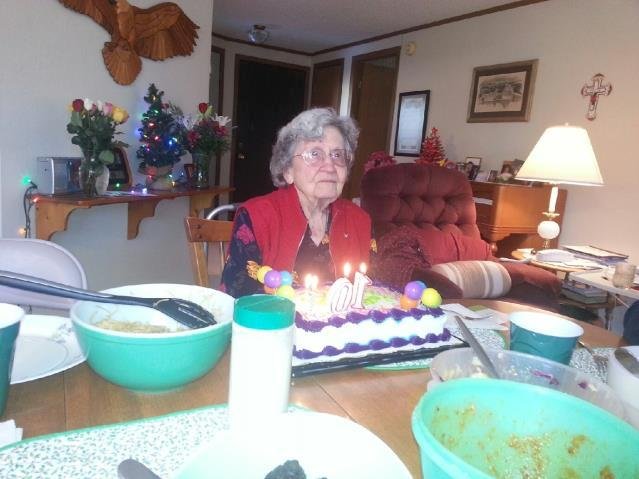 My Grandmother and her cake.....
