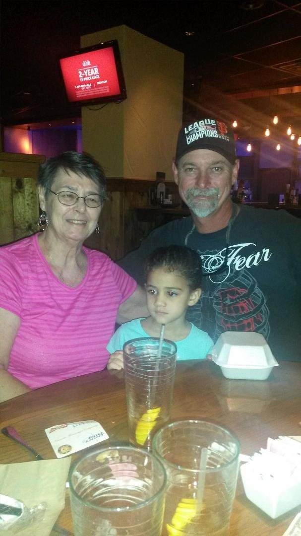 Wonderful lunch with son, Brent Snyder and granddaughter in Las Vegas
