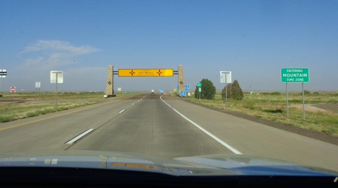Entering New Mexico and Mountain Time Zone