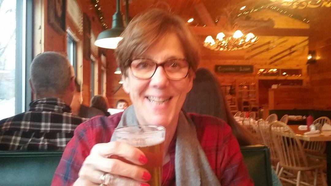 Momma knocking down a cold one