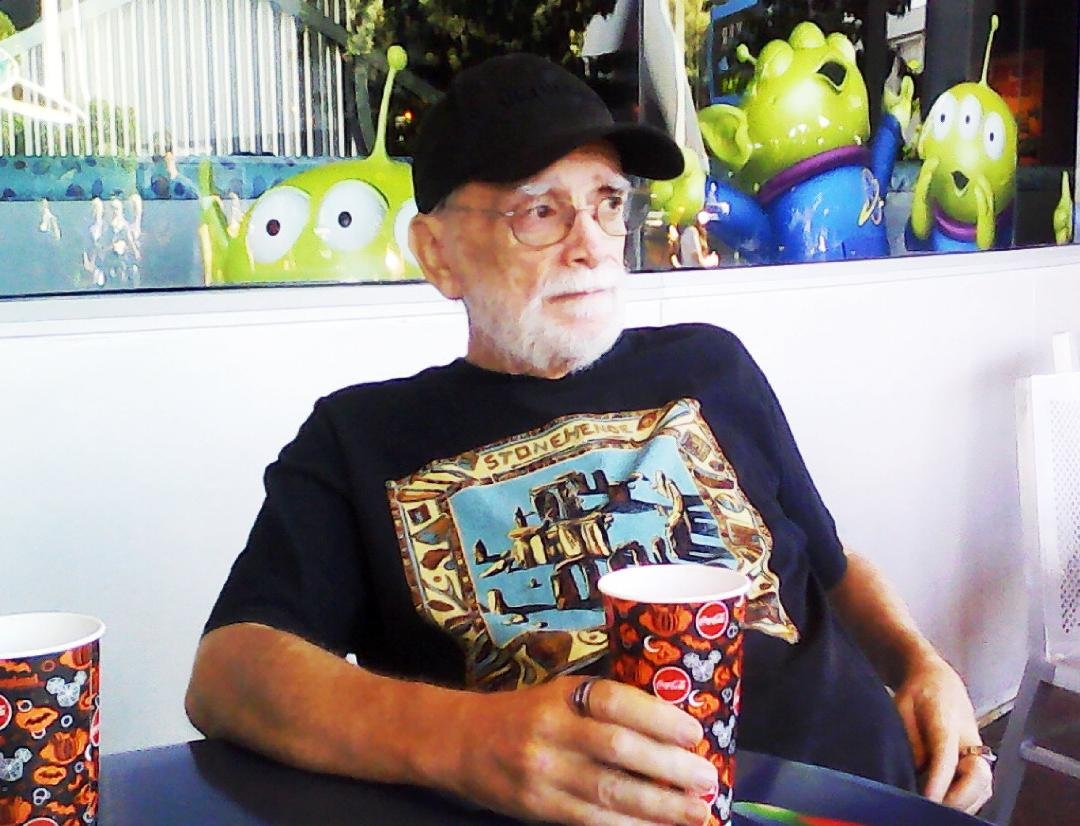 I enjoy a refreshing beverage in Tomorrowland,