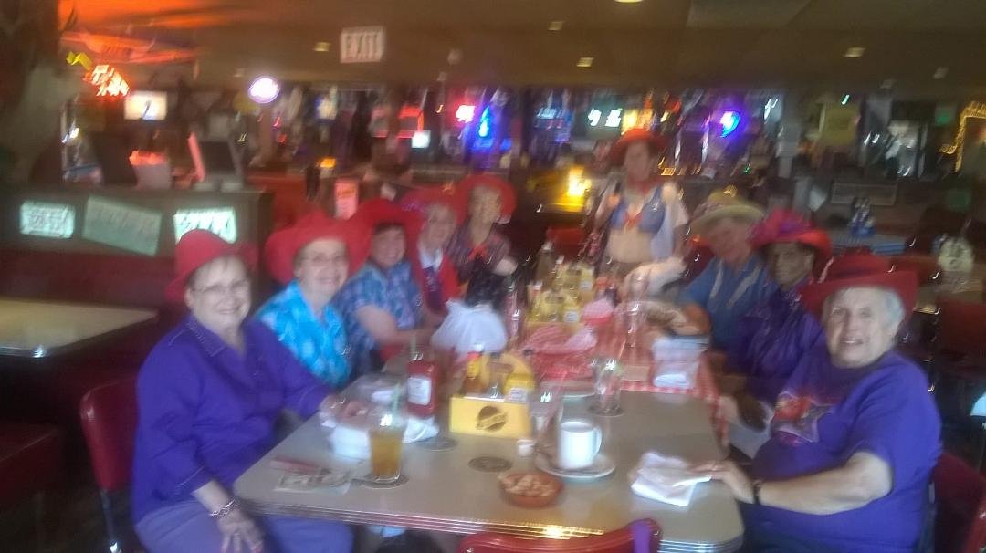 The Golden Butterflies and Wild Wilderness Women had a wonderful lunch at Jimmy Mac"s Roadhouse in Renton today. We all got in the Western mood with our cowboy hats and Western attire.