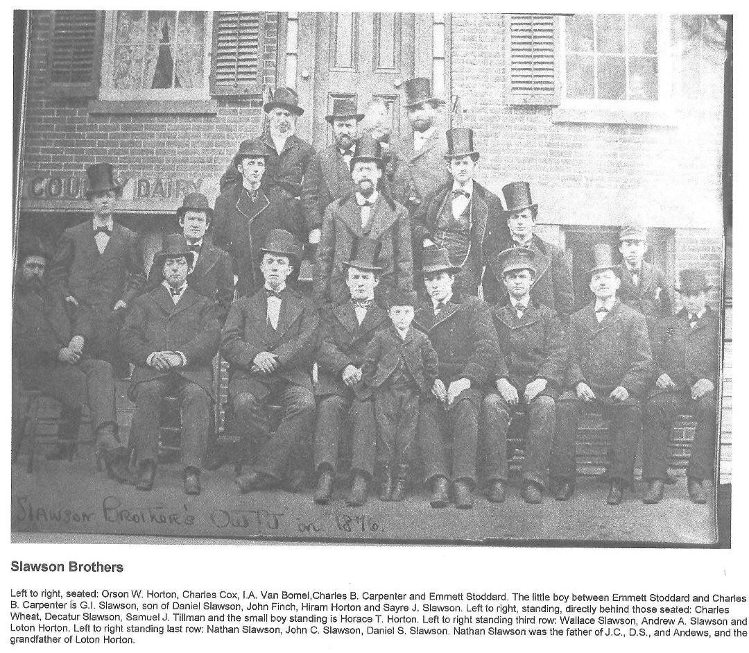 Looking back Frances Blount, Rose Mary Cravatta, Richard Taylor, Gary Taylor, Ron Martin, Sylvia Walker, Dennis Green, Gary Anderson ( 2nd cousins) we should have gone in the Dairy business.

The Slawson Brothers are the br