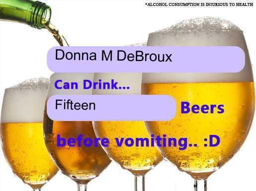 Donna Debroux's album, How Many Beer Can You Drink?