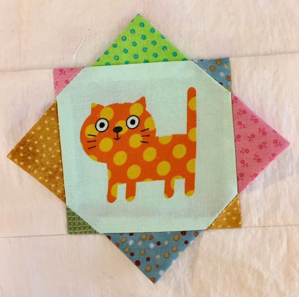 I wasn’t going to post any more of these til I was done with the quilt but this was just too cute not to!! 😃