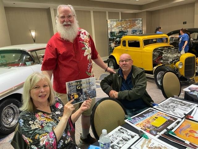 Had fun chatting today at the Dead Man's Curve Car show with some American Graffiti 50th Anniversary alumni. Candy Clark (Debbie) and Charles Martin Smith (Toad) could not have been nicer while signing autographs.