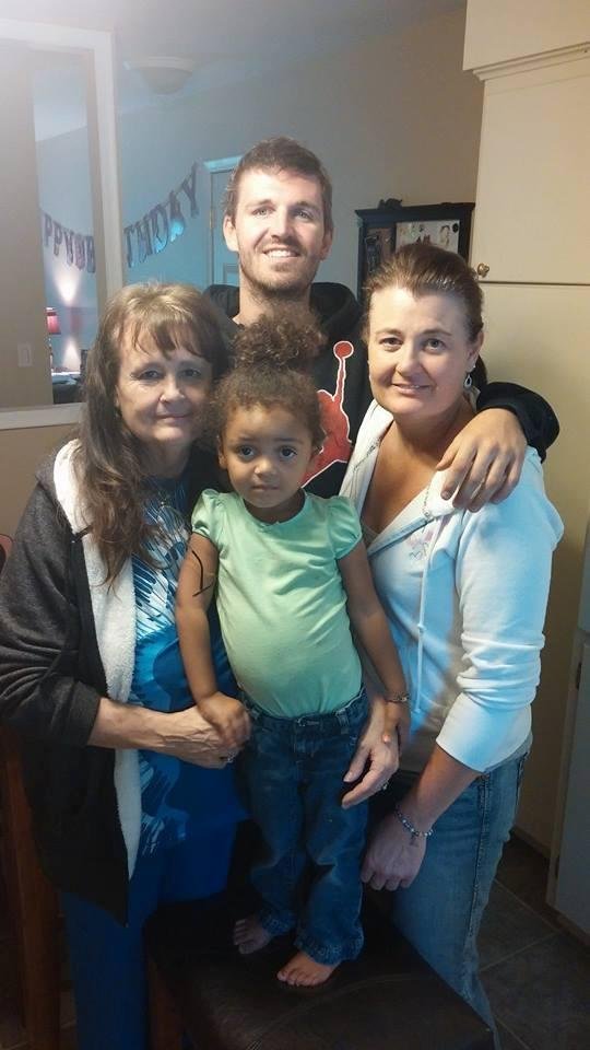 Its are four generation picture great grandma grandma daddy and Olivia