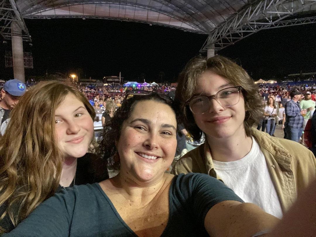 DAY #10 Final Day of The Grandchildren Challenge, Taylor & Jagger-Z with their Mom, Brandy at a concert last night. Looks like they had a good time. Great kids.