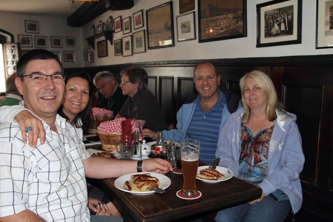 Happy Birthday Eric from the Historische Wurstküche, the oldest brat house in the world, (12th century). Bob, Tammy, Detlev and Uli.