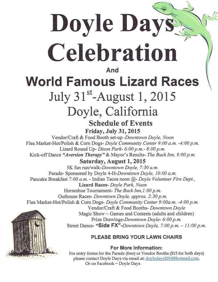 I rented a room in Herlong for Friday & Saturday night, but may just stay Saturday night.  Gotta see those silly lizard races! There's a lot for kids to do, and lots of eats.