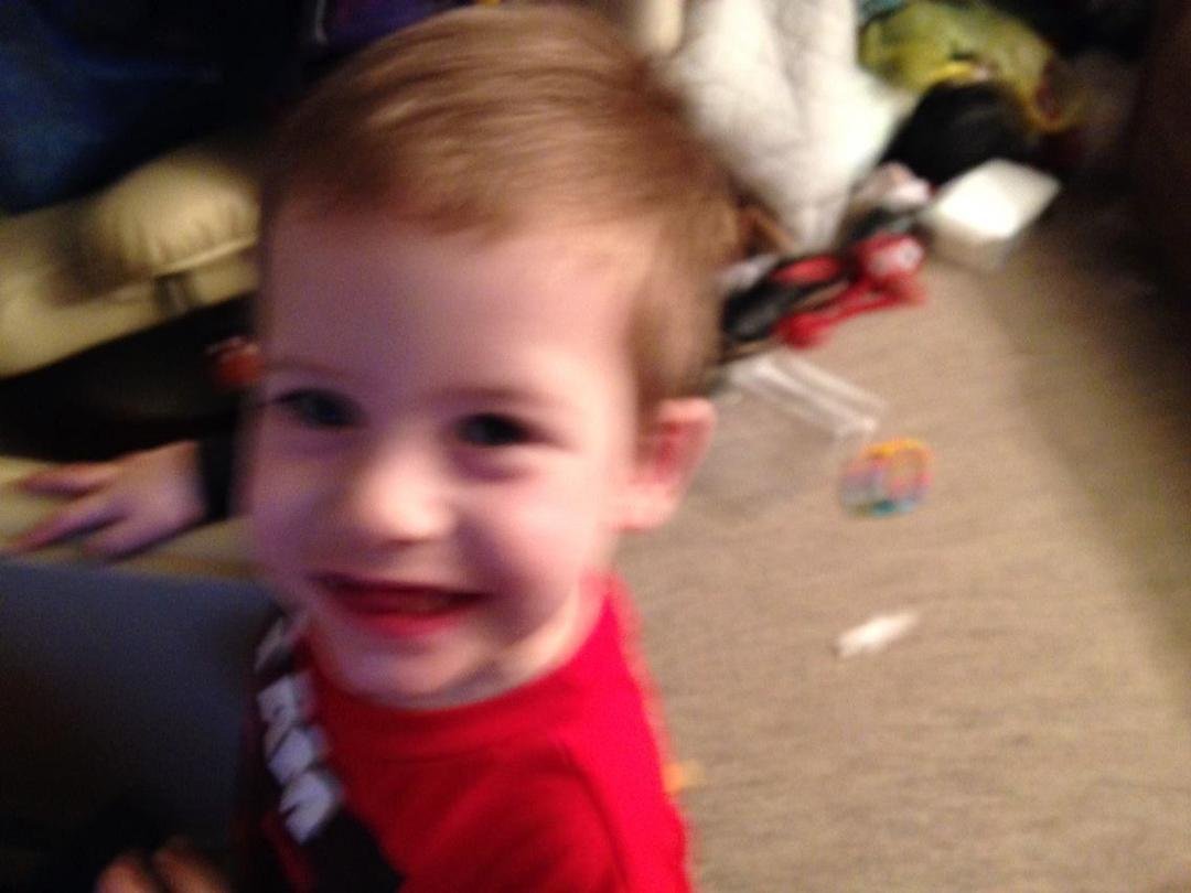 Cohen and Aedan standing and playing