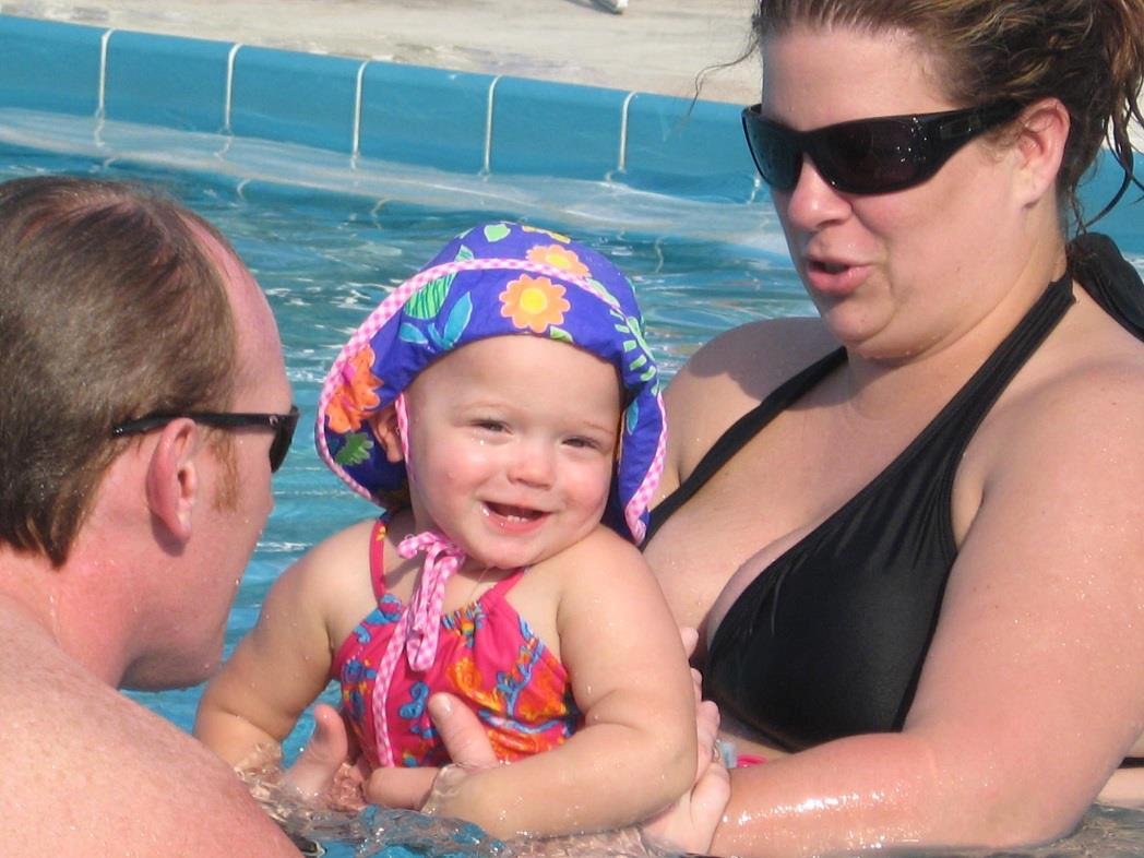 Splashing in the
pool.