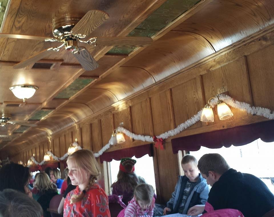 This is the inside of our club car on the Santa Express..very vintage looking!