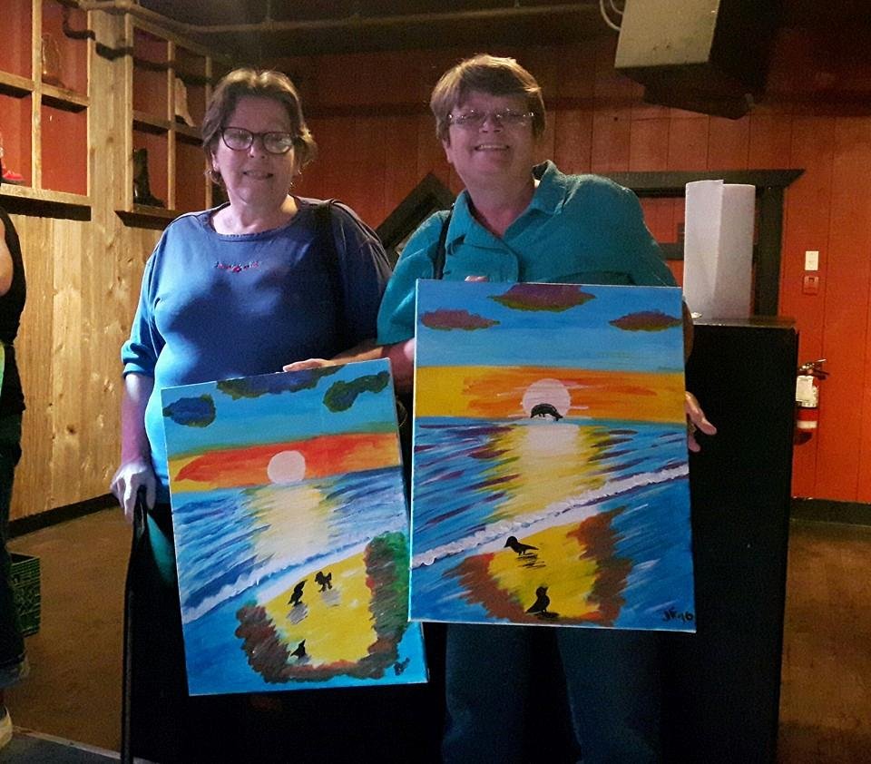 Darla and I having a fun night at paintnite