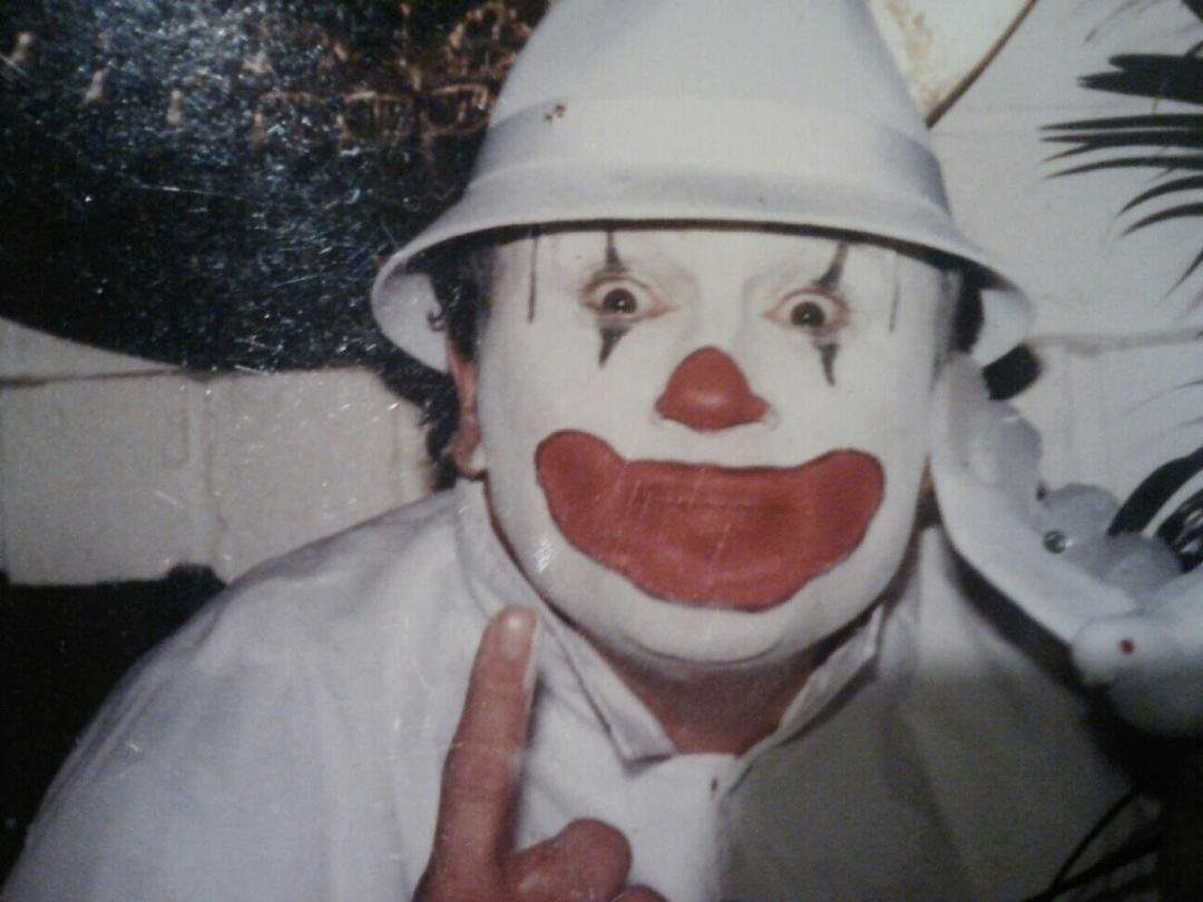 After a 'Ronald' appearance
Dad still in make up