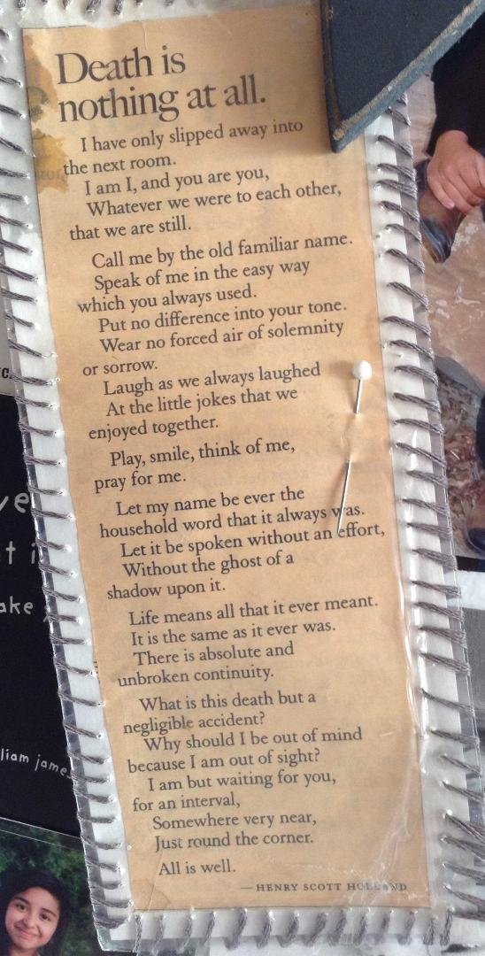 I found this on my mom's fridge and thot it ws so nice. Thinking of u td & always