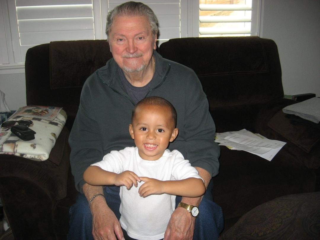 Enjoying the day with Dorian and Grandpa.