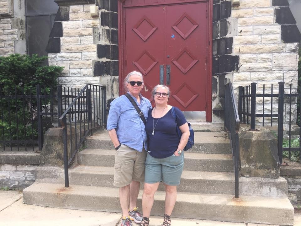 Visiting the church where we got married many many years ago.