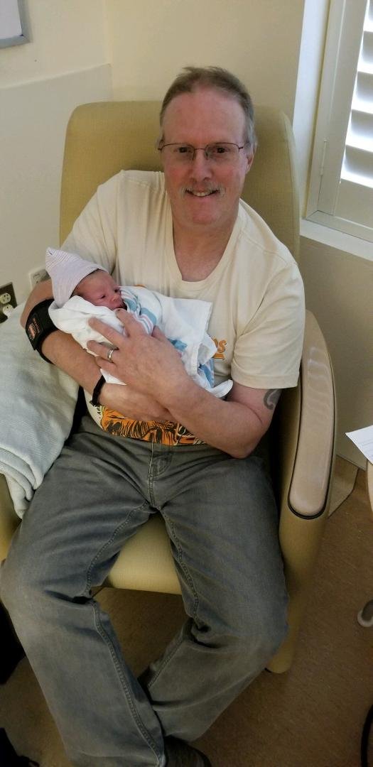 Introducing Liam Michael Andrews Born 8/27/18, 0135, 6lbs 6ozs, 19 1/2 inches long. He is 12 hours old in this picture.