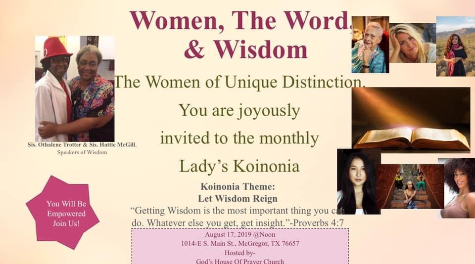 Looking forward to greeting you! Patsy A. Reed, Host 🙏