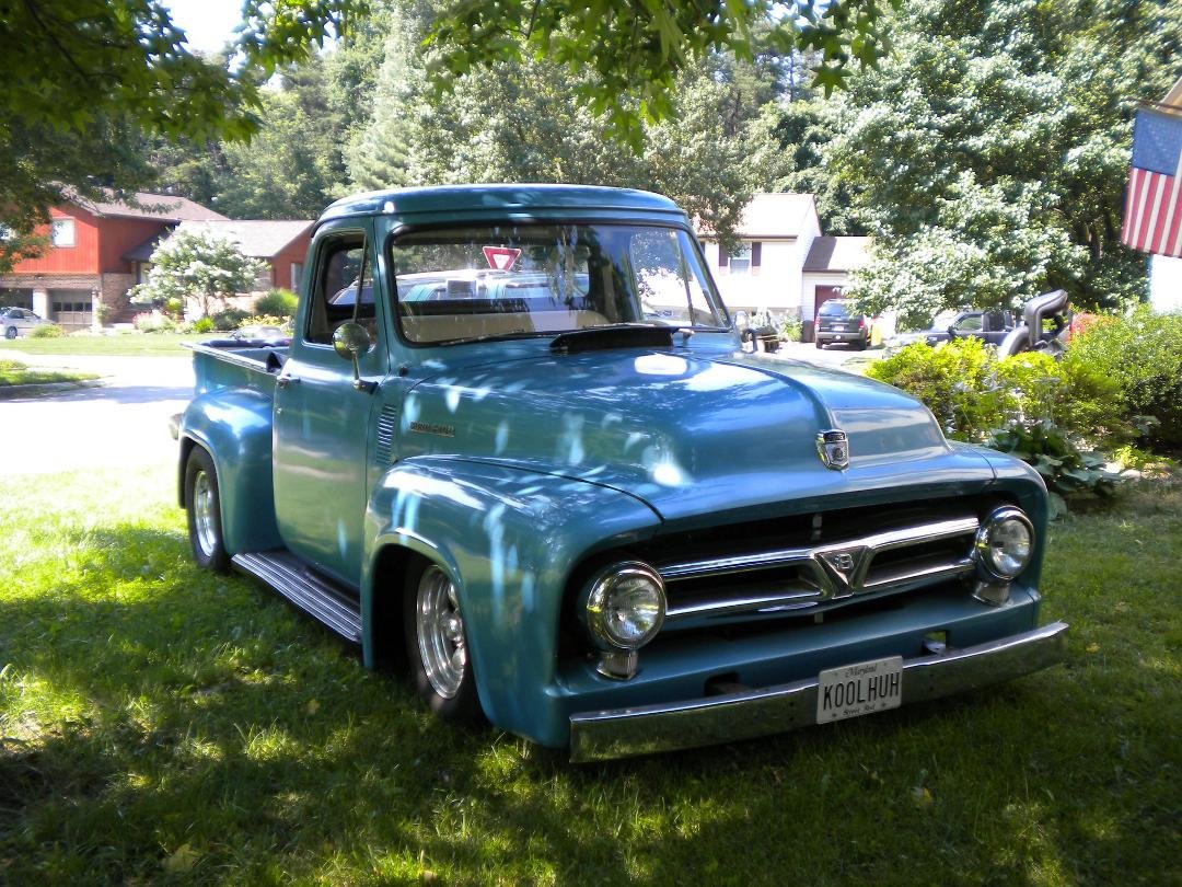 My 1953 F100. Great fun driving.
