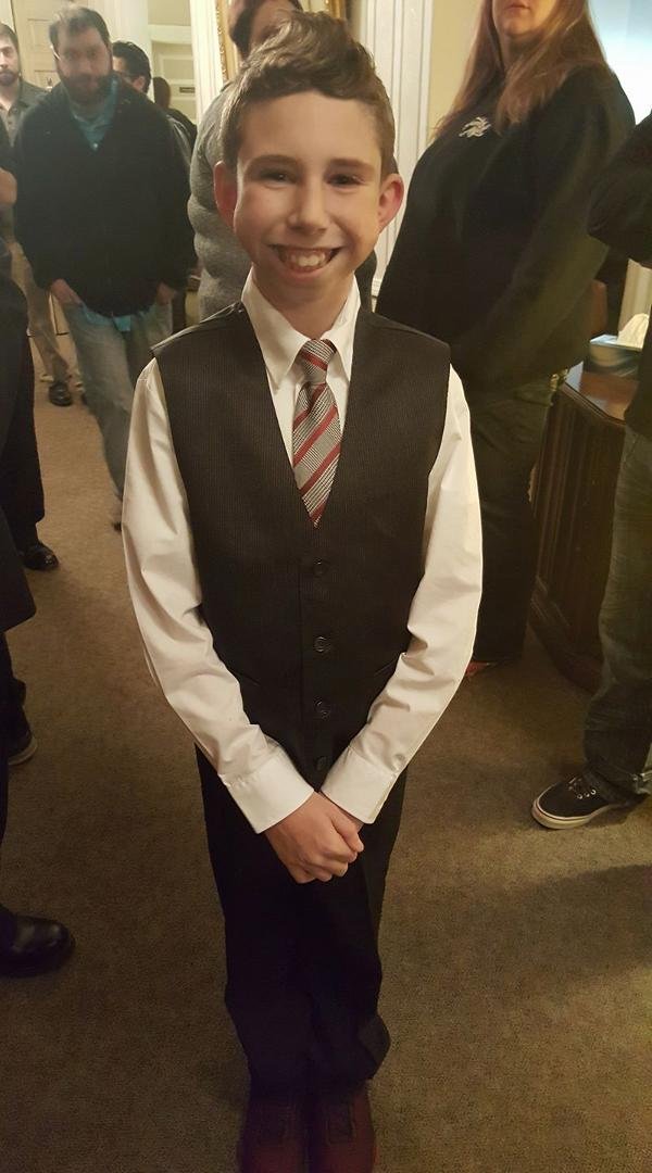 This is my oldest grandson, Ethan who is only 12..didn't he look handsome...