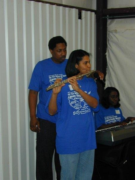 Debra Really Blew The Flute. Caver Family Reunion 2004