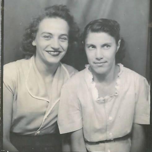 This is a picture of Mom (Cecilia Humiston) and Aunt Thelma Humiston. This was taken either 1949 (Aunt Thelma was Mom's bridesmaid when mom married my father Gilbert Merrill in 1946.) Or it may have been taken in 1951. Mo