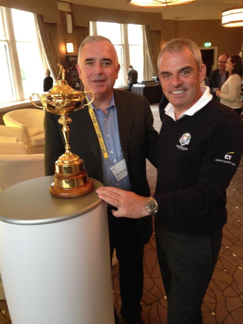 With Paul McGinley, winning captain of Europe with the 2014 Ryder Cup at Gleneagles, Scotland in 2014.