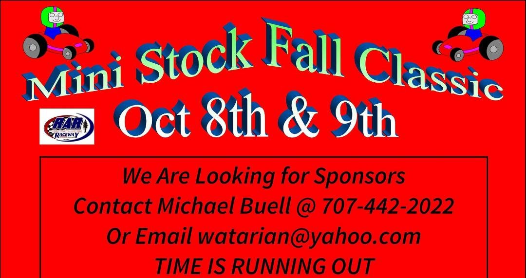 Great Opportunity save Money on Tickets for your Friends and Race Fans anyone can Sponsor from $10.00 to $400.00