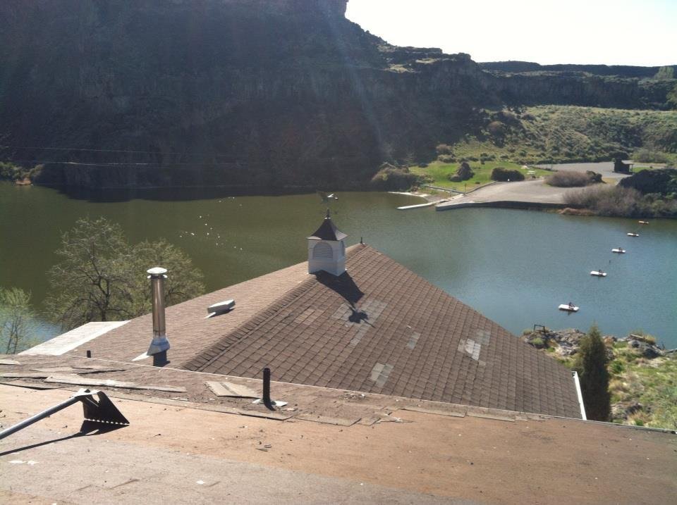 It must be nice to have a house on the river.  I get the pleasure of working on there roof