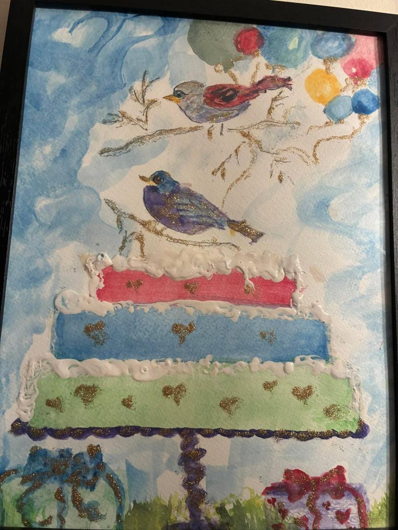 No this is not a hand painted birthday card to me from van Gogh rather just one more sweet thing my love Stephanie has done for me