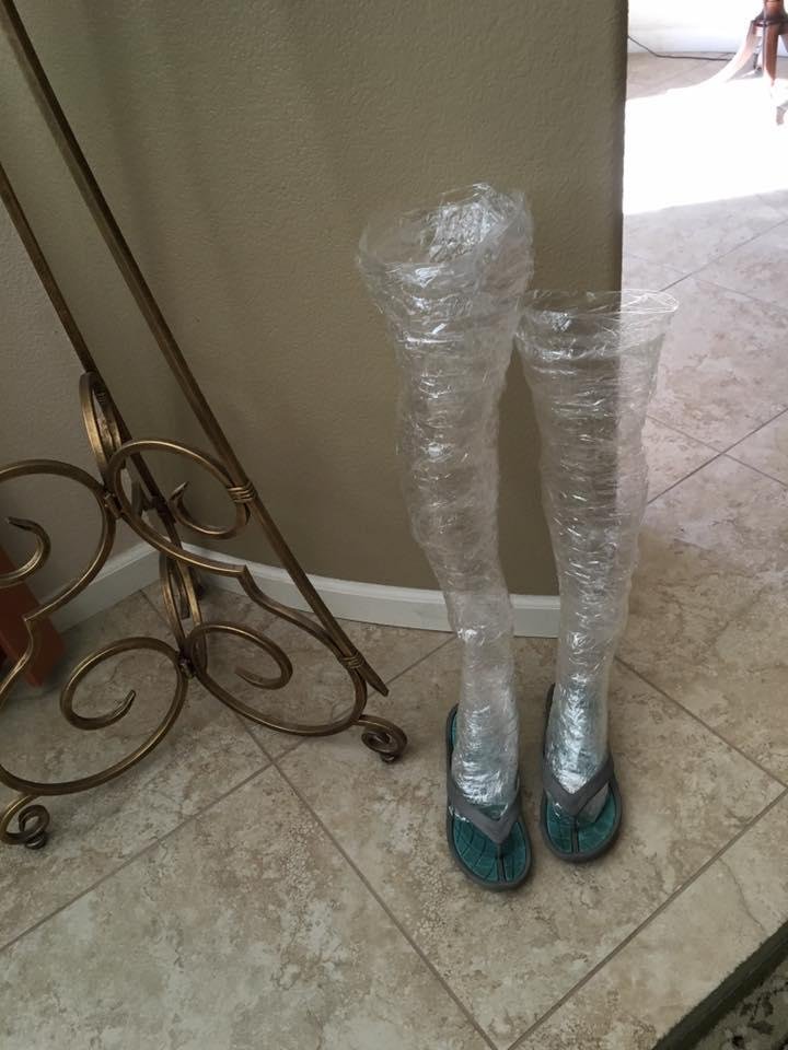 Kayla Anguiano and I made invisible legs. It was so much fun.
