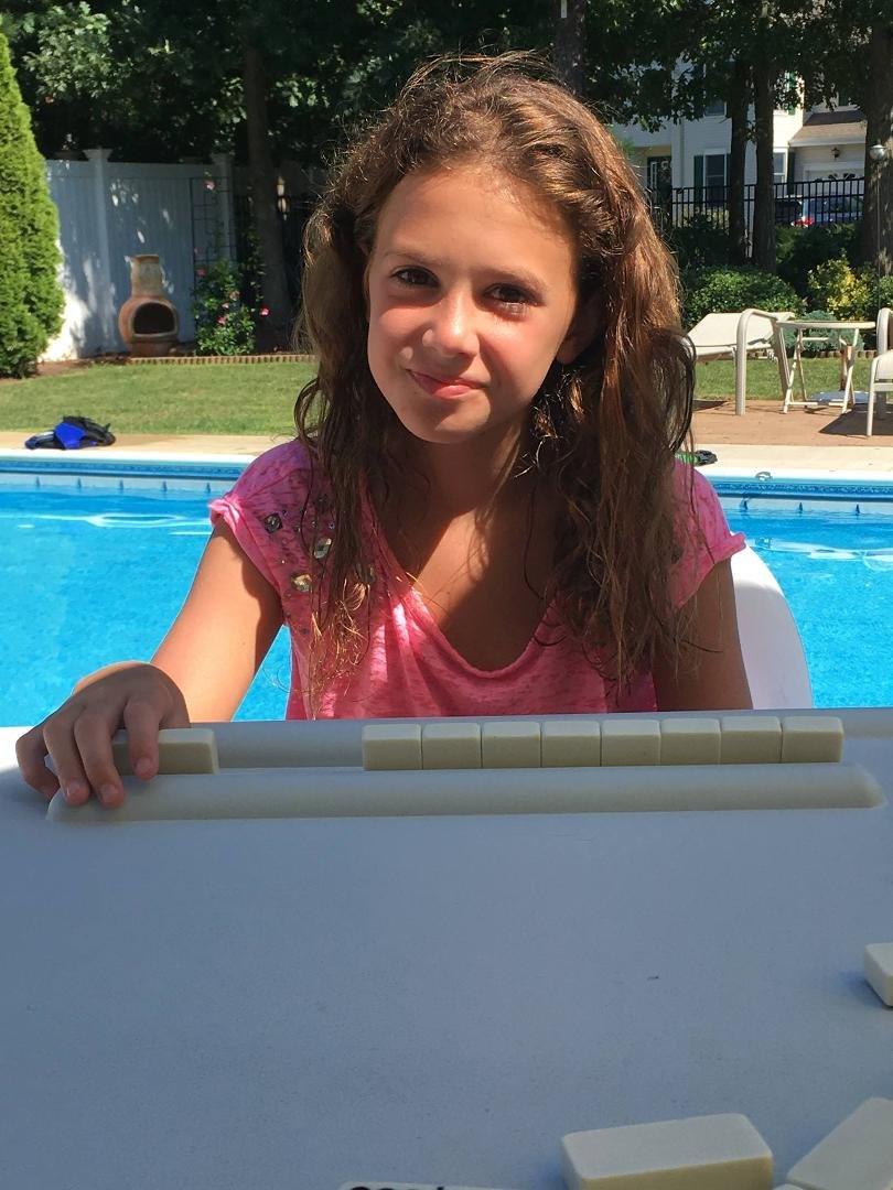 My Domino partner granddaughter Bianca she is a shark already