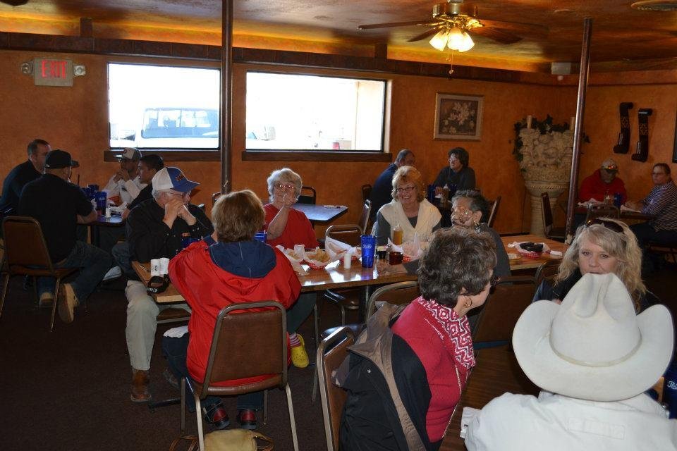 EL RANCHO 1.10.12, JIMMIE & JANET SHEARER, SHIRLEY PIERCE BOOTHE AND PAULETTA CURTIS.  PAULETTA WAS IN TOWN AND GAVE US AN EXCUSE TO GET TOGETHER!