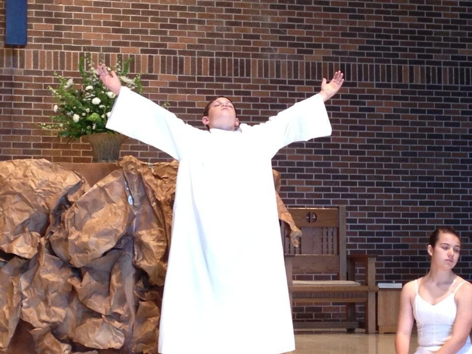 Brock in Passion play at school