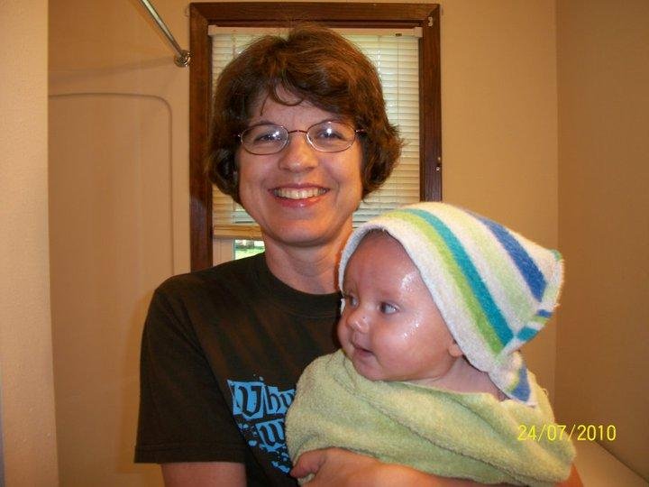 Grandma and Owen after his bath
