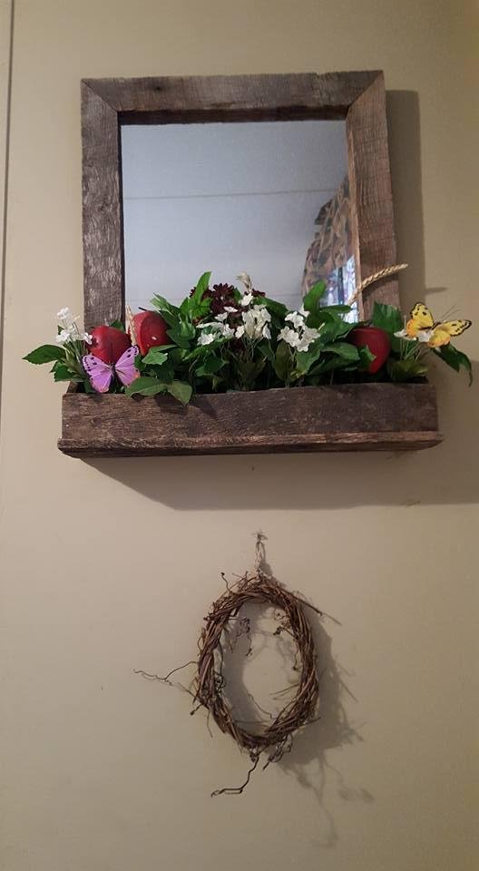 Barn wood frame mirror. 40.00 dollars