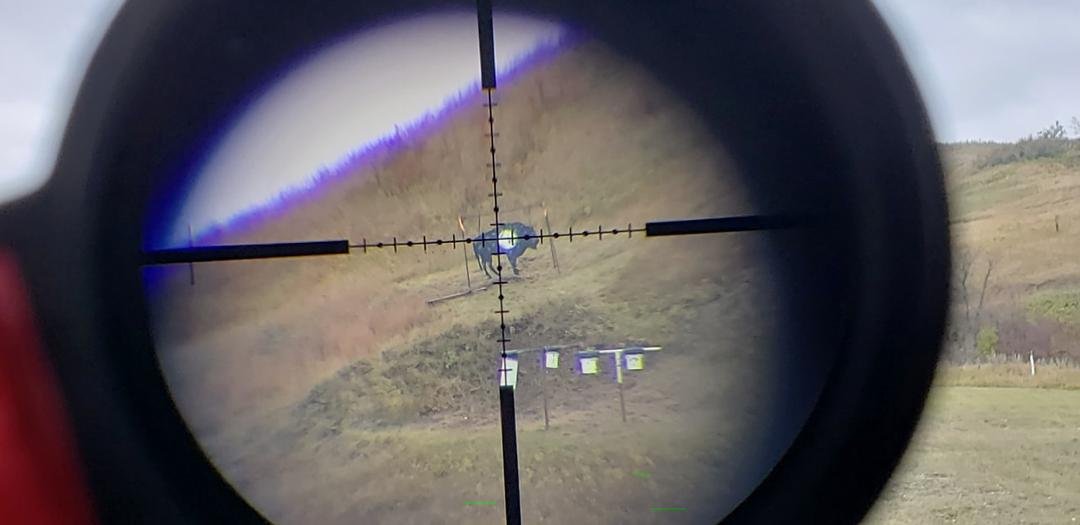 Here is 750yd target through rifle scope