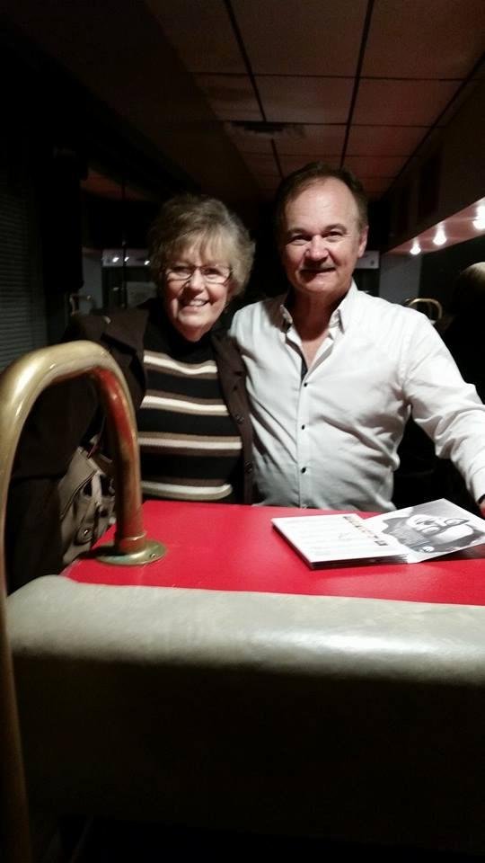 I went to Bearcreek Memories Dinner Theater this afternoon to see Jimmy Fortune who was a former Statler Brother. Had a great time and met Jimmy.
Jimmy Fortune & me @ Bearcreek Memories April 10, 2015.