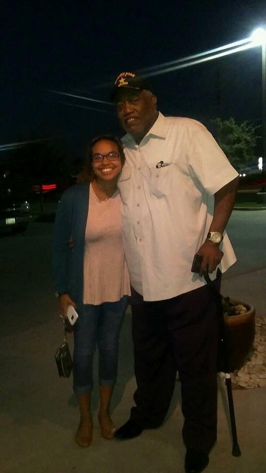 My sweet granddaughter in Waco after dinner.