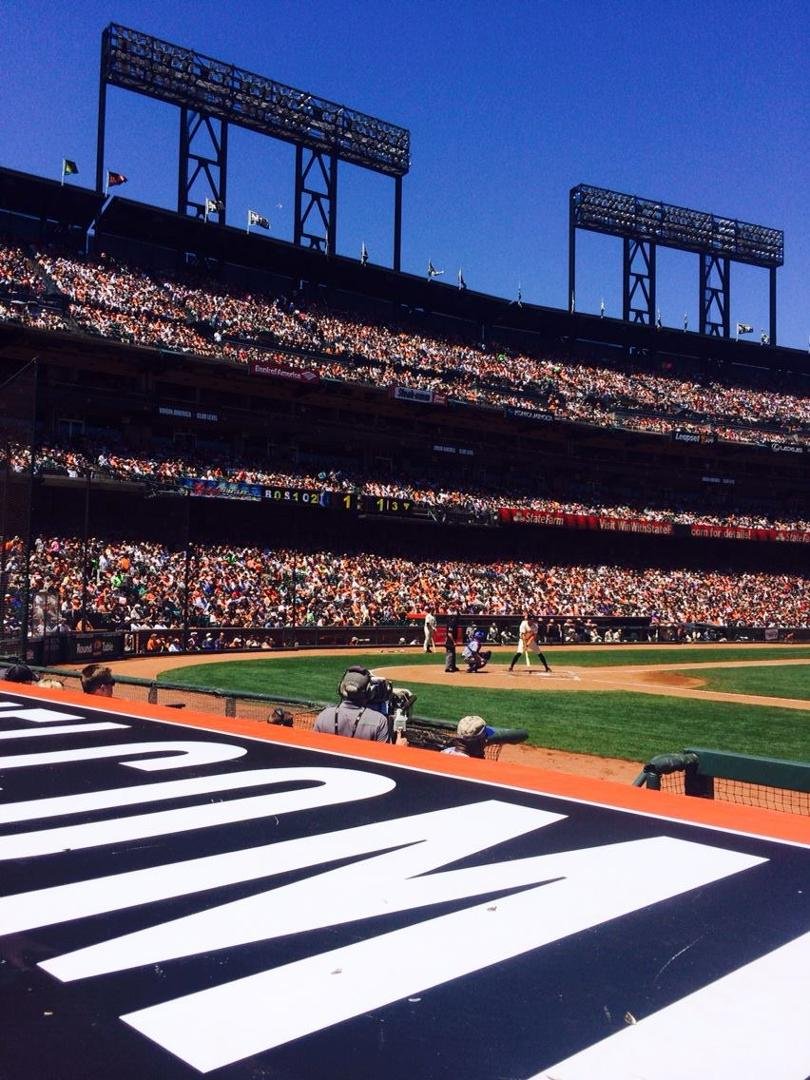Dugout seats, family, military salute, beautiful day
