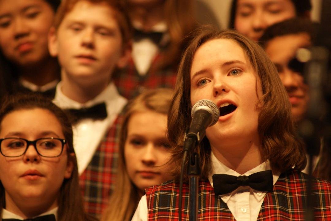 Emily's last concert after 13 years with the Shenandoah Valley Children's Choir. She did a solo in "What a Wonderful World." I snapped this pic.
