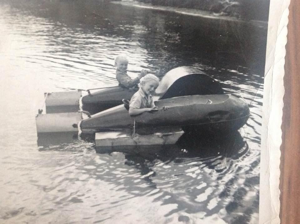 Terry and Donna on Big Detroit Lake at Detroit Lakes, Minnesota in the 1950's