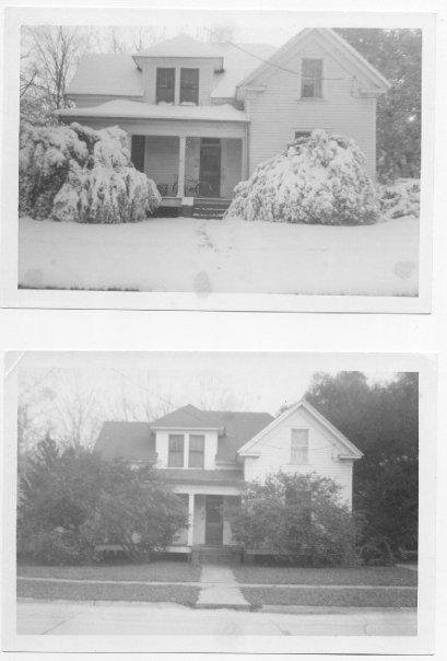 Our home at 504 N. 9th; now the location of the Presbyterian Church columburium. Snowed on my 7th birthday (February 13). 6 months later, no snow.