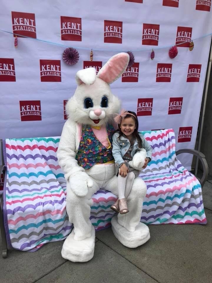Marley with the Easter bunny in Kent, WA