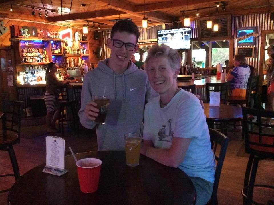 Cad and carol raising a glass.